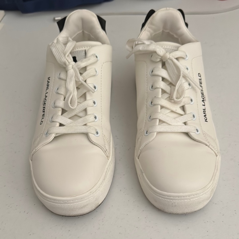 Karl Lagerfeld White Minimalist Sneakers